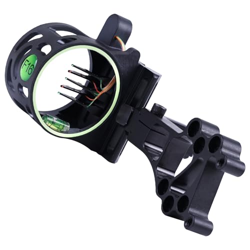 Moyujian Compound Bow Sight 5-Pin, Fiber Optic, Bubble Level