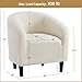 Yaheetech Barrel Chairs, Furry Accent Chairs with Soft Padded Armrest for Living Room Bedroom Waiting Room Office, Set of 2, Ivory