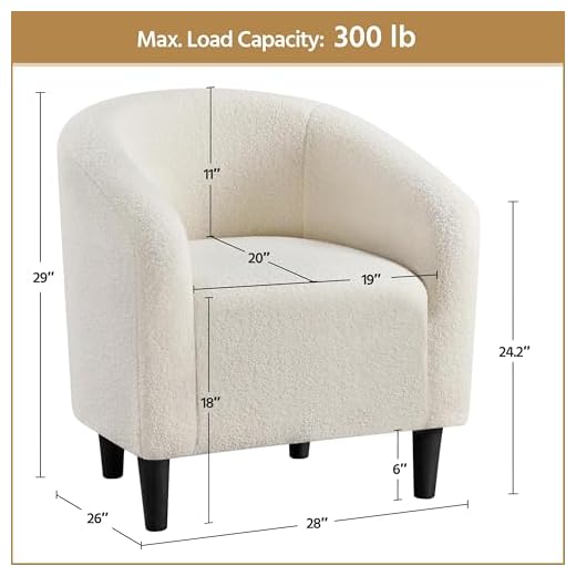 Cozy Yaheetech Ivory Barrel Chair Set