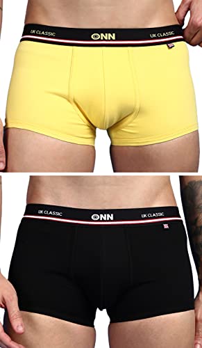 Image of ONN UK Classic Men's Combed Cotton Mini Trunk with Feather Touch Ultra Soft Waistband (Pack of 2)