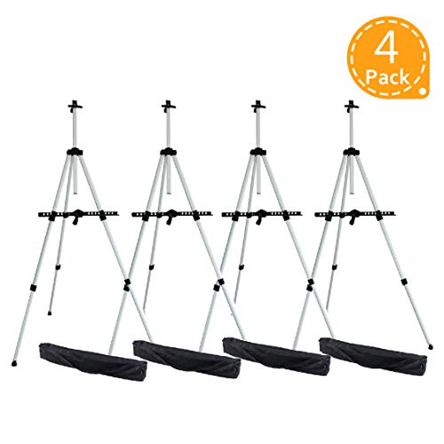 Ohuhu 4-Pack 66" Tall Lightweight Aluminum Field Easel - Great for Table-Top or
