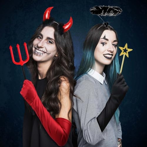 CHarmeFleur Engel & Teufel Stirnband Set - Halo & Hörner Für Halloween & Cosplay