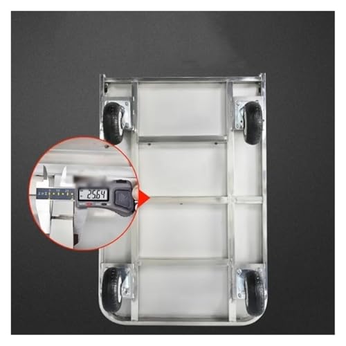 Carretilla plegable de acero inoxidable con rueda de freno 6 pulg miniatura 4