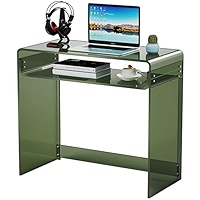 Acrylic Office Desk, Modern Laptop Writing Study Table With Open