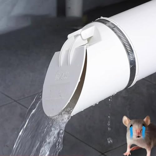 Drenaje de suelo, tubo de drenaje de PVC de 50-160 mm, desagües de suelo, tapa de válvula de desplazamiento de cierre automático para tubos de drenaje al aire libre, extremos de tubo de escape (50 mm)