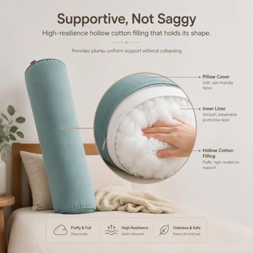 Almohada de viaje para cuello cilíndrica y ergonómica contra el dolor cervical 5
