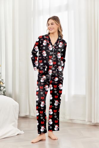 Ekouaer Womens Pajama Sets Satin Silk Pjs Long Sleeve Button Down Sleepwear - image 2