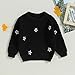 Mubineo Baby Girl Winter Clothes Cute Flower Sweater Crewneck Pullover Long Sleeve Knit Newborn Infant Sweaters (US, Age, 3 Years, 4 Years, Black)