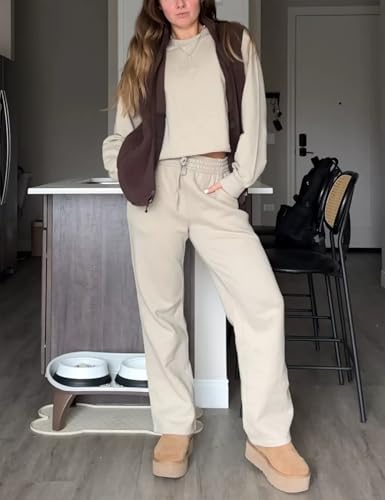 Womens Fuzzy Fleece Vest Casual Warm Sleeveless Zip Up Sherpa Vest Jacket with Pockets for Fall/Winter4