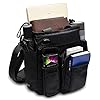 AlwaySky Nylon Crossbody Messenger Bag, Multifunctional Shoulder Bag, Laptop Bag for Men and Women Sport Travel Business (Black) #2
