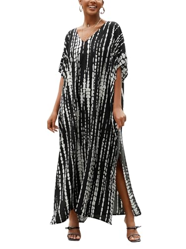 Kaftan for Women Plus Size Bathing Suit Cover up Batwing Dress Loose fit Moroccan Caftan mumu Dresses for Women