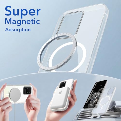 Image of Jkobi Lifetime Anti-Yellow MagSafe Compatible Clear Back Cover Case for Samsung Galaxy S20 Ultra (Sleek Hard Crystal | Shockproof and Camera Protection)