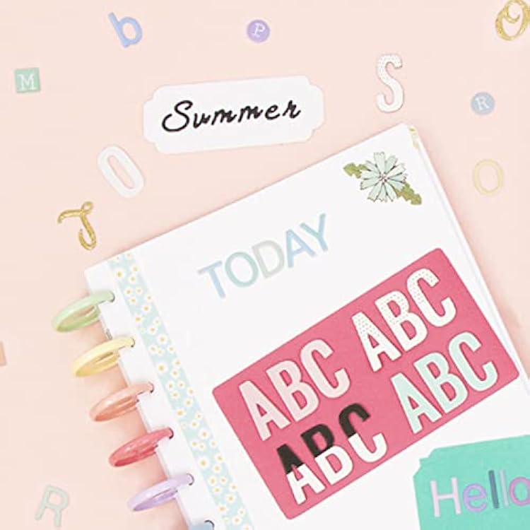 Craftelier - Self-Adhesive Chipboard Stickers with Alphabet Style - Uppercase and Lowercase, Numbers and Special Characters | Includes 166 Pieces - Approximate Size: 2.9 cm | Rose Gold Colour
