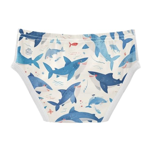 GuoChe Briefs for Boys Pure Cotton Shark in Sizes 2T,3T, 4T, 5T, 6Y and 8Y2