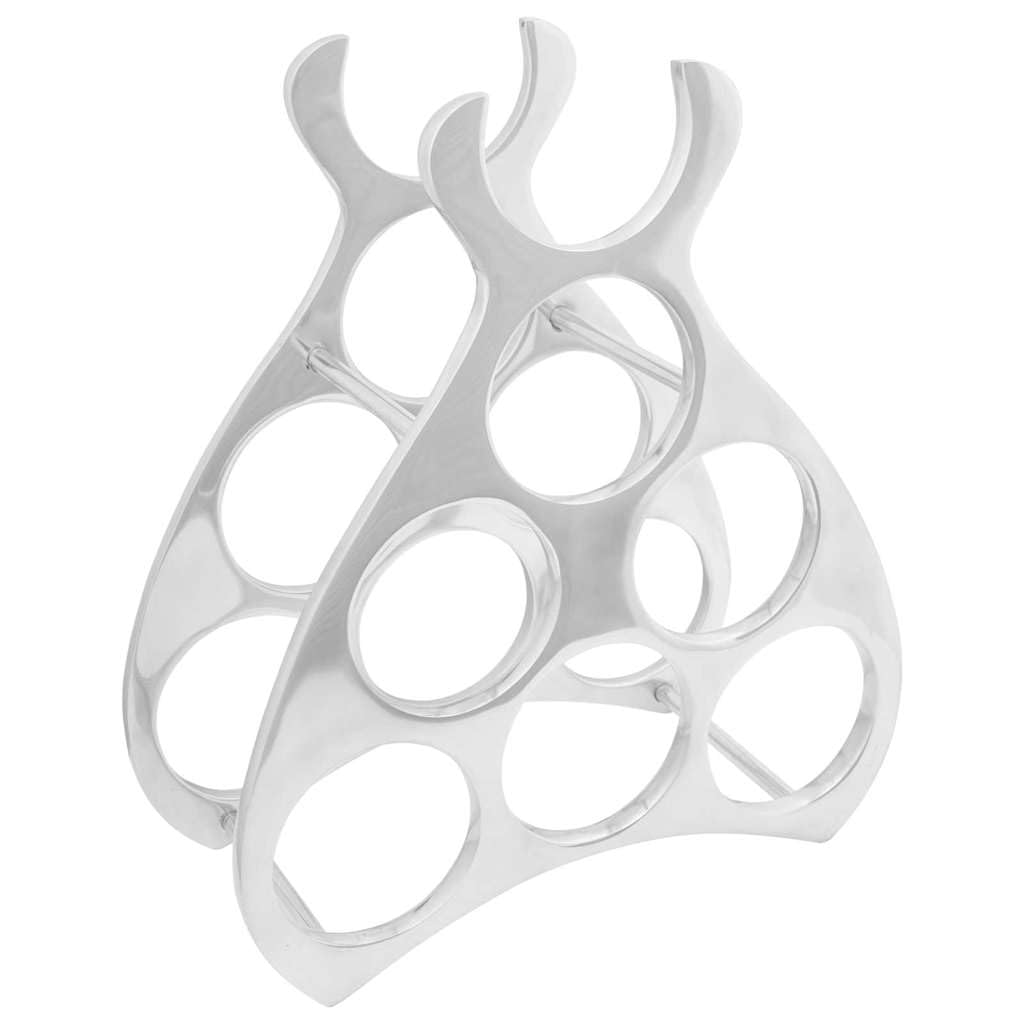 Scaffale per vino argentato, 32 x 14 x 37,5 cm, in alluminio, moderno, per raccolta di vino, da parete o da pavimento, portabottiglie salvaspazio per cucina, sala da pranzo, cantina, bar di