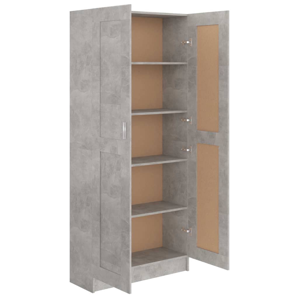 vidaXL Szafka na książki, szarość betonu, 82,5x30,5x185,5 cm, płyta
