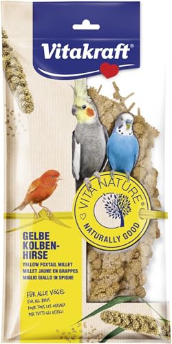 Vitakraft - Vita Nature para Pájaros, Espigas de Mijo Amarillo Natural - Bolsa de 100 g
