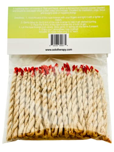 Lemongrass Tibetan Rope Incense , 45 Ropes, 3.5" Length , Incense For For Meditation, Purification, Luck And Love, Handmade In Nepal (Lemongrass Rope Incense) #TOP1
