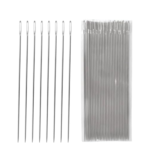Agujas de coser grandes de acero inoxidable pulido de 89 mm para costura manual de alta precisión