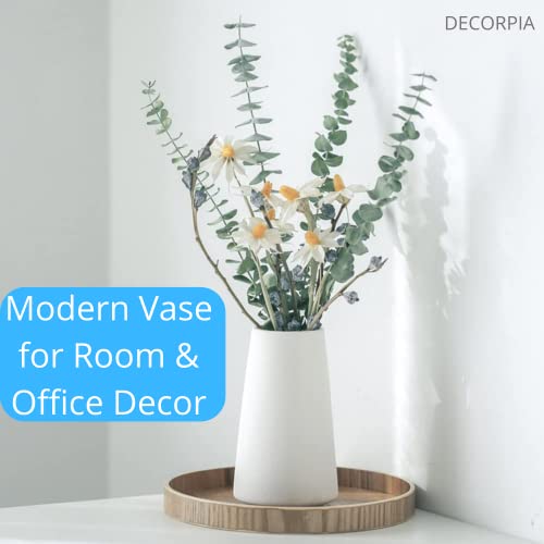 Premium Quality Ceramic Vase | Flower Vase For Home Decor | Vases For Flowers For Farmhouse Decor, Desk Decor, Modern Decor, Aesthetic Room Decor, White Vase For Bohemian Decor, Pampas Vase #TOP2
