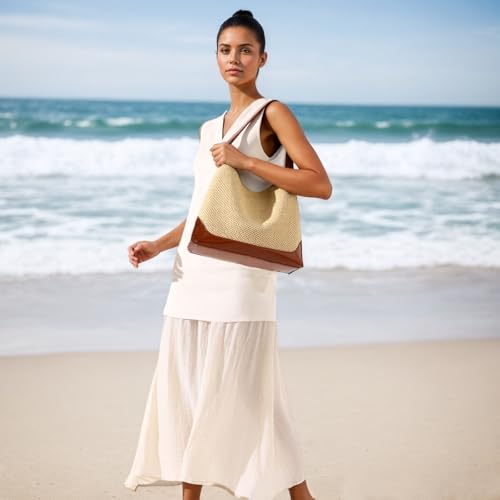 Bolso Tote de paja para mujer estilo verano miniatura 3