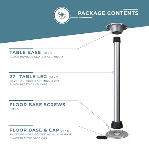 Manufacturers' Select TL4002C-27-KIT-SR Itc Silver Sequoia Iii Table Leg System For Rv Or Boat thumb #5