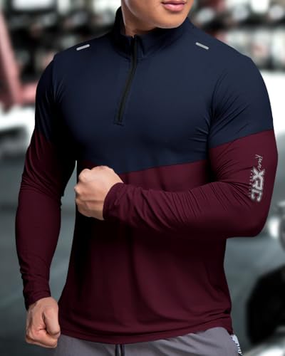 Image of Noble Monk Men's Active wear Regular Fit T Shirt |Full Sleeves |Casual T-Shirt for Men