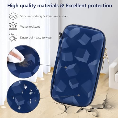 Supmay Carrying Case Compatible with CCTU / TEBIYOU Kids Handheld Games Preloaded 218 Retro Video Games, Portable Gaming Electronic Toys Storage Holder Travel Bag with Mesh Pocket for USB Cable, Blue by Supmay - Image 4