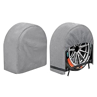 K-Musculo RV Tire Covers 4-Pack - Waterproof 5-Layer Nonwoven, Fits 33-35 Inch Diameter Tires, Gray