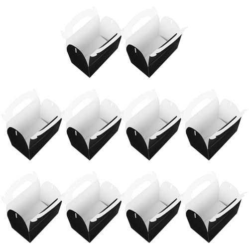 HEMOTON 10 Cajas de Cartón Blanco para Embalaje de Pasteles y Galletas, Saludables y Seguras, con Asa para Llevar, Ideales para Pastelerías y Fiestas