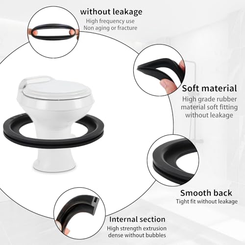 Image of RV Toilet Seal, Flush Ball Seal Gasket Replacement 385311658 for Dometic 300 /310 /320, High-Grade Rubber, Toilet Seal Parts Solve The Leakage Problem - Replace Part #385311658, 2-Pack