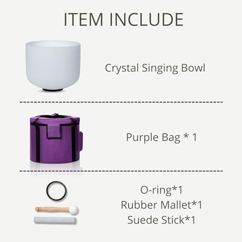 Soundello AF23-W-B432-8B White 8 Inch B Note Crown Chakra Quartz Crystal Singing Bowl thumb #6