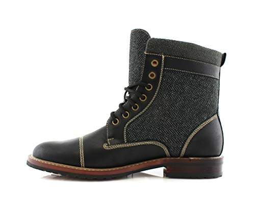 Image of Polar Fox Men's Casual Cap-Toe Ankle Boot Collection | Lace-Up Work, Combat, and Chukka Styles