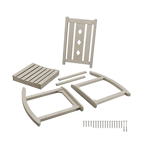 Efurden Rocking Chair Set Of 2, Over-Sized, Weather Resistant Patio Rocker For Adults, Smooth Rocking Chair For Indoor And Outdoor,350Lbs Load (Light Gray With Azure Grain) #TOP5