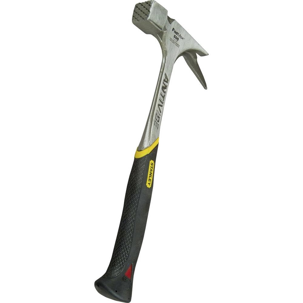 Stanley 1-51-937 Gamme Fatmax Antivibe - Arrache-Clous Charpentier- Tête et manche Forgés en Acier - Système Diapason Anti Vibrations - Poignée Dynagrip - Tête de Frappe Plate Quadrillée Noir