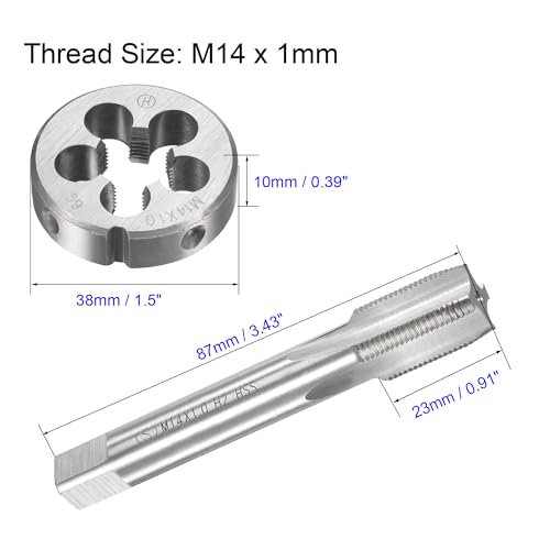 MACHSWON M14 x 1mm Metric Tap and Die Set - Machine Thread Screw Tap with Round Threading Die Kit for Thread Repair - Image 3
