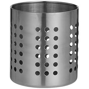 IKEA Bestekmand “Ordning” bestekstandaard van roestvrij staal – keukengereihouder – 12 cm diameter -13,5 cm hoogte