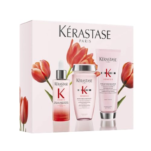 Kérastase Trio Spring Set Genesis 2026 540 ml - Pack Anticaída Cabello Debilitado con Champú Bain Hydra-Fortifiant 250 ml, Fondant Renforçateur 200 ml y Sérum Anti-Chute 90 ml