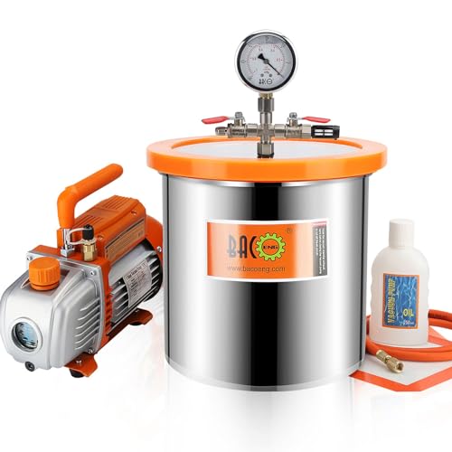 BACOENG 3 Gallon Tempered Glass Lid Vacuum Chamber...