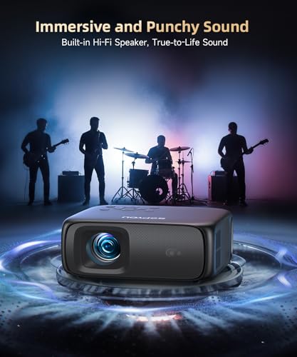 [1500ANSI/ Google TV] Smart Projector with WiFi and Bluetooth, SOPYOU Portable Outdoor Projector 4K Support, Auto Focus & Keystone, Built-in Apps, Indoor Home Theater with 360° Rotatable Stand - Image 8