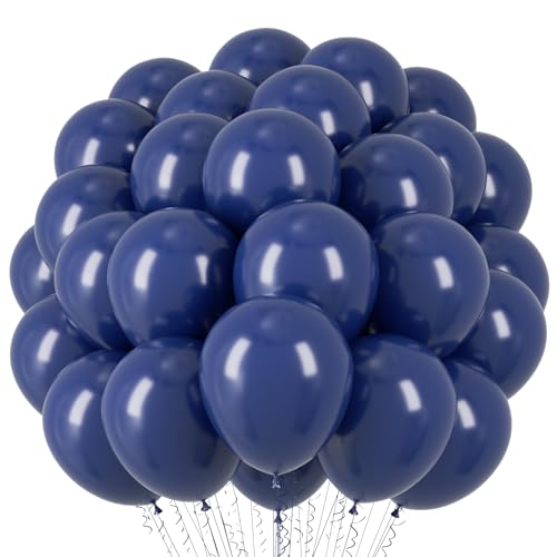 Image of Voircoloria Navy Blue Balloons, 66pack 12inch Dark Blue Latex Party Balloons for Graduation, Wedding, Birthday, Baby Shower, Gender Reveal, Anniversary Party Decorations
