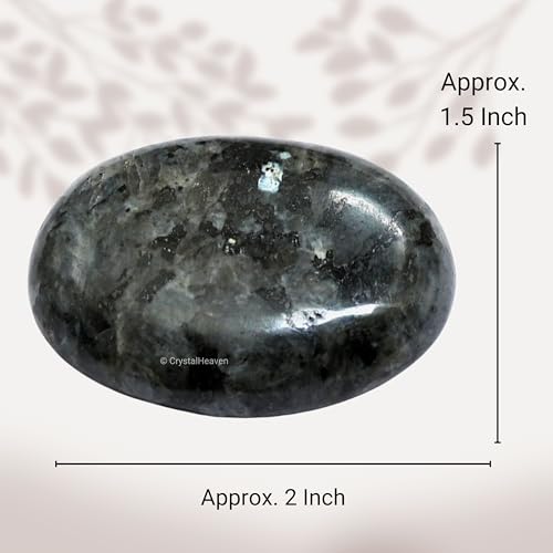 Image of Certified Larvikite Crystal Palm Pebbles Stones for Anxiety Stress Relief Massage - AAA Grade Original Healing Gemstone Agate Palm Stone for Yoga Meditation Spiritual Reiki Feng Shui