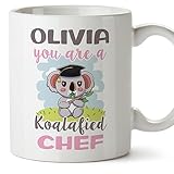 mugffins tazza personalizzata in ceramica per chef donna 11 oz / 350 ml - in inglese - custom koalafied - idea regalo per compleanno, anniversario, natale, laurea