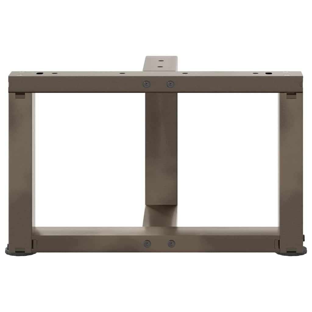 Gambe Tavolino T-Form 2 Pezzi Acciaio Naturale 50x25 cm