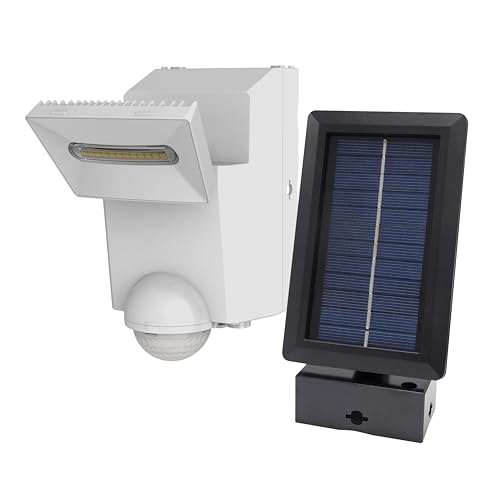 White IQ PIR Solar Powered Security Light, Outdoor Security Wall Light, Exterior Solar Powered PIR Motion Sensor