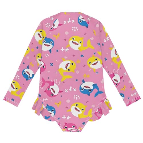Image of Girls One Piece Swimsuits Long Sleeve Swimsuit Zipper Bathing Suits Swimwear
