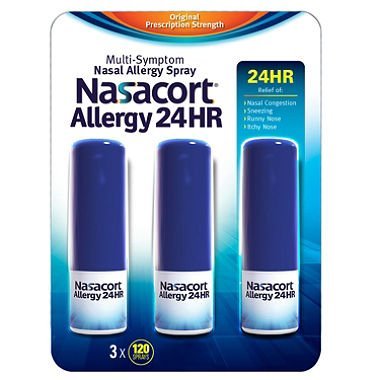 Nasacort Nasal Allergy Spray, 720 Sprays Total, 6 x 120 Spray Dispensers, 0.57 Fluid Ounces Each Nas