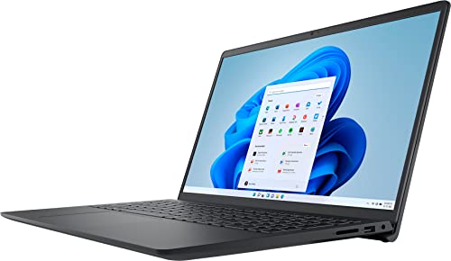Image of Dell Inspiron Laptop, 15.6 inch HD Display, AMD Ryzen 5 3450U Processor, 16GB RAM, 512GB SSD, Webcam, HDMI, SD Card Reader, Wi-Fi, Windows 11 Home, Carbon Black
