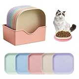 Katzennapf mit Basis, Katzennapf Flach, Bunt Katzenfutter Napfset, Futternapf...