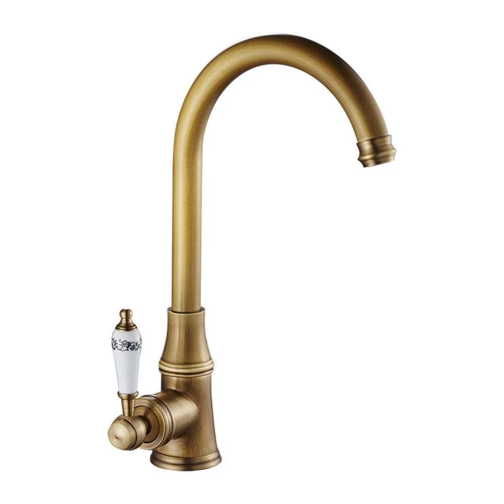 Robinet en laiton mitigeur eau chaude et froide pivotant à 360 degrés style rétro pour cuisine